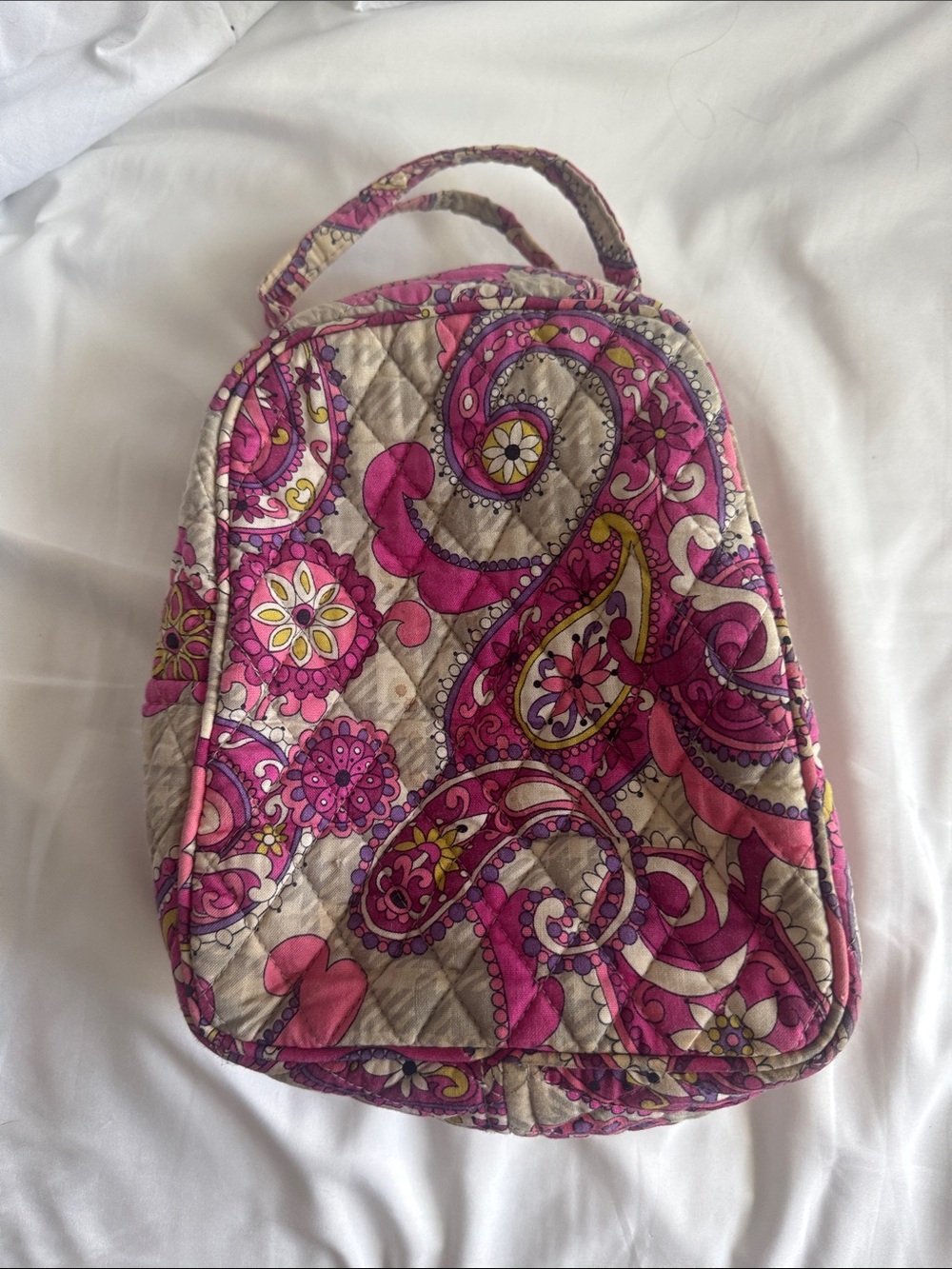 Vera Bradley Pink Paisley Quilted Lunch Bag